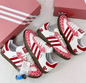 Adidas Samba X CDG-Style “Hearts” – White / Red / Pink | Play Heart
