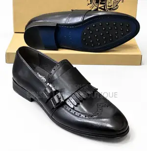 Luxury Men’S Black Leather Double Monk Strap Dress Shoes
