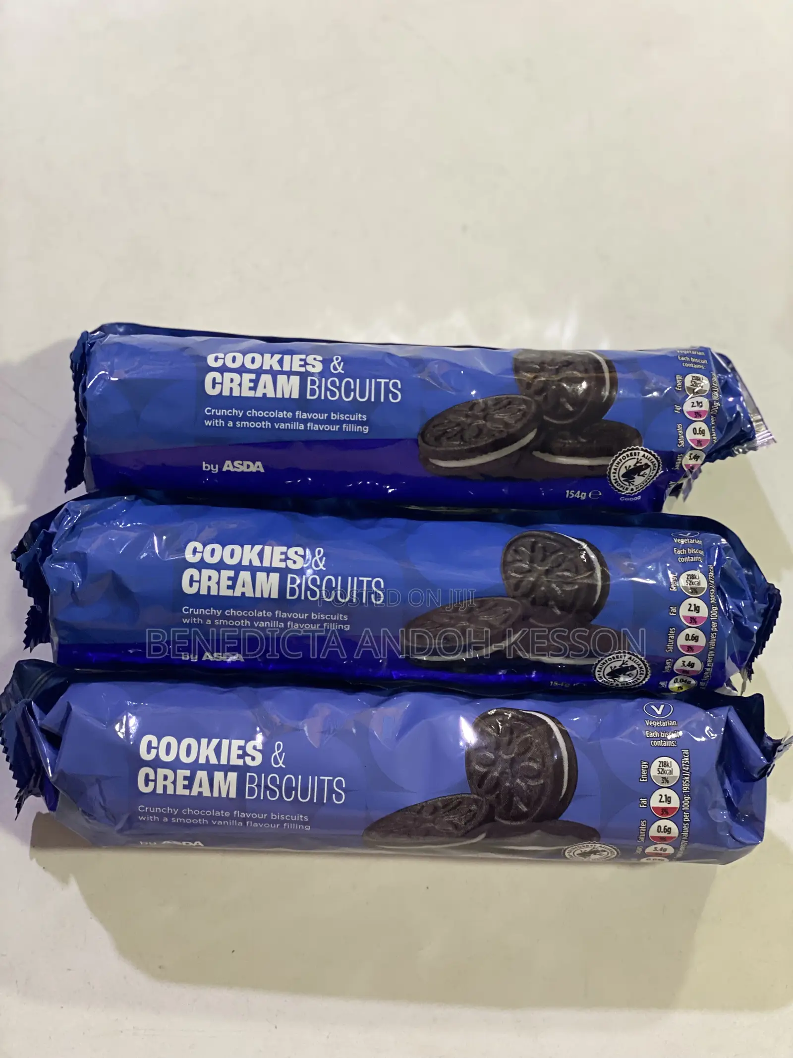 Asda Cookies and Cream Biscuits