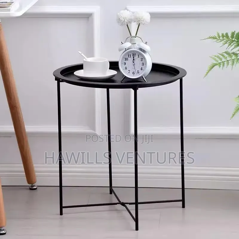 Black Metal Aboxoo Foldable Side Table