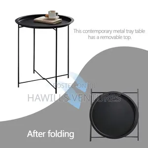 Black Metal Aboxoo Foldable Side Table