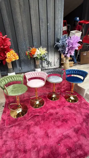 Green Velvet Tufted Adjustable Bar Stool