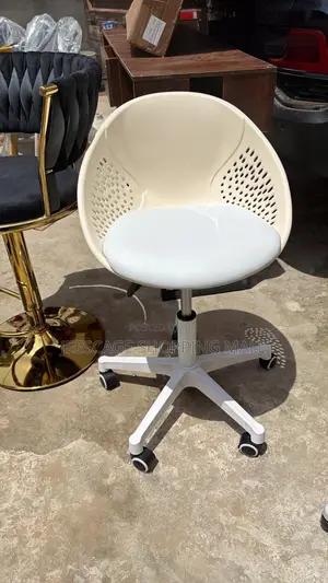 Modern Swivel Desk Chair With Perforated Back and Padded Seat