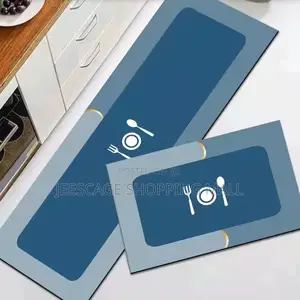 Geometric Style Kitchen Floor Mat Runner Set
