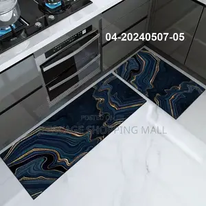 Geometric Style Kitchen Floor Mat Runner Set