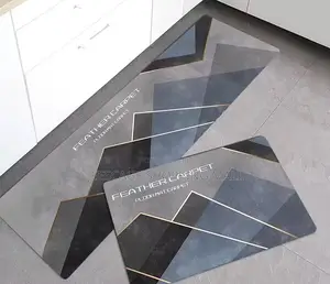 Geometric Style Kitchen Floor Mat Runner Set