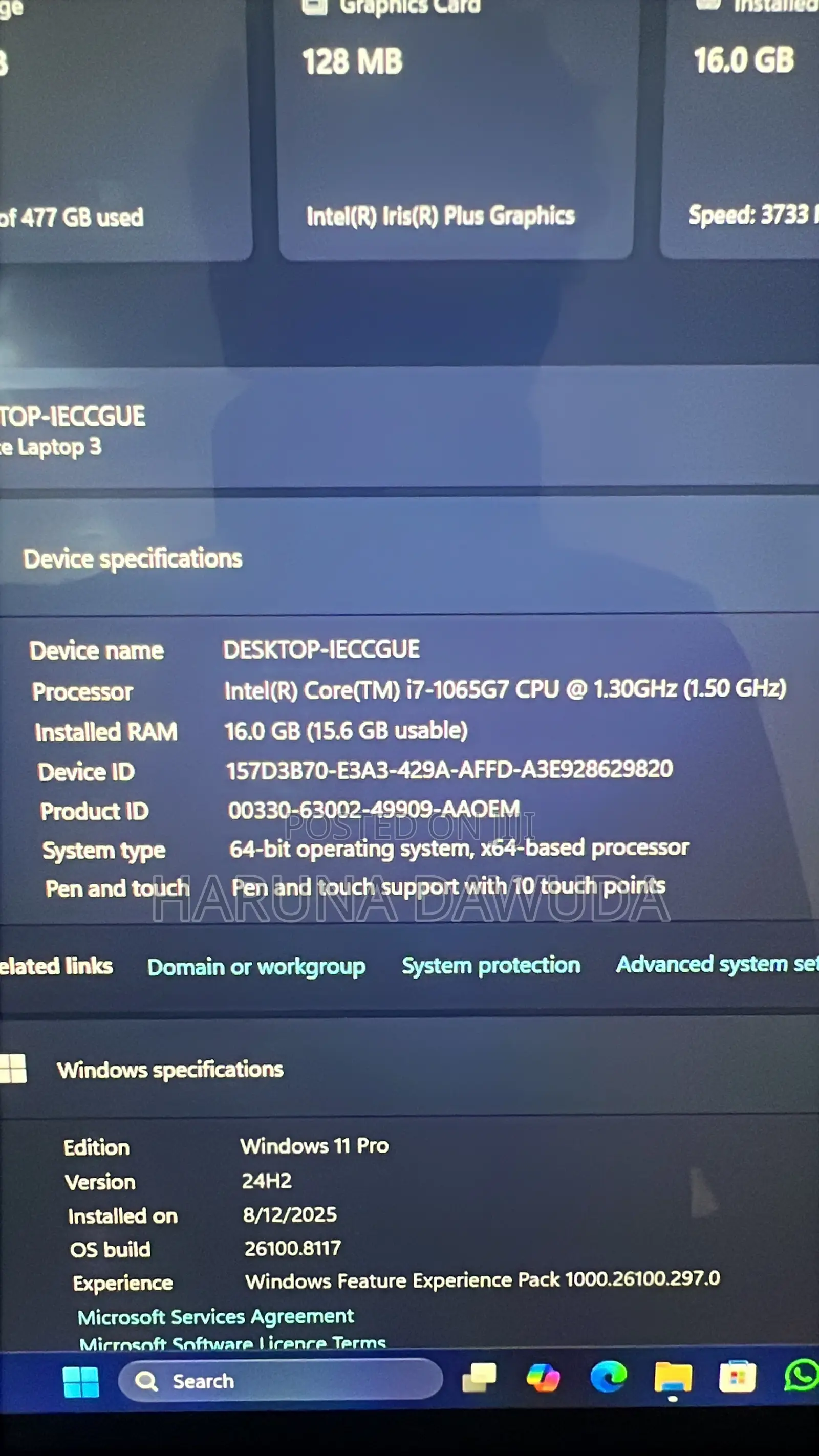 Microsoft Surface Laptop 3 16GB Intel Core i7 SSHD (Hybrid) 512GB