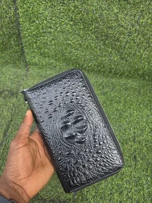 Crocodile Leather Double Zipper Clutch Bag (Uk Used)