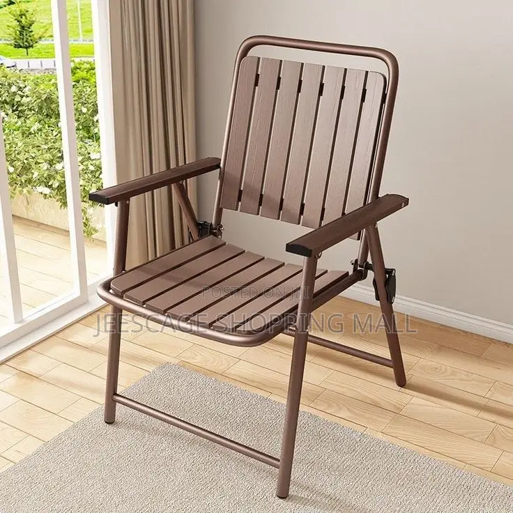Bronze Folding Patio Chair With Armrests