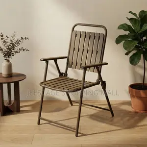 Bronze Folding Patio Chair With Armrests