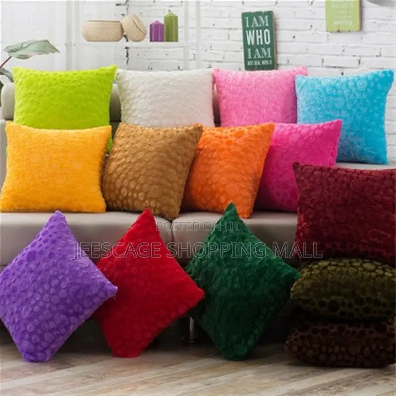 2 Plush Faux Fur Decorative Cushion