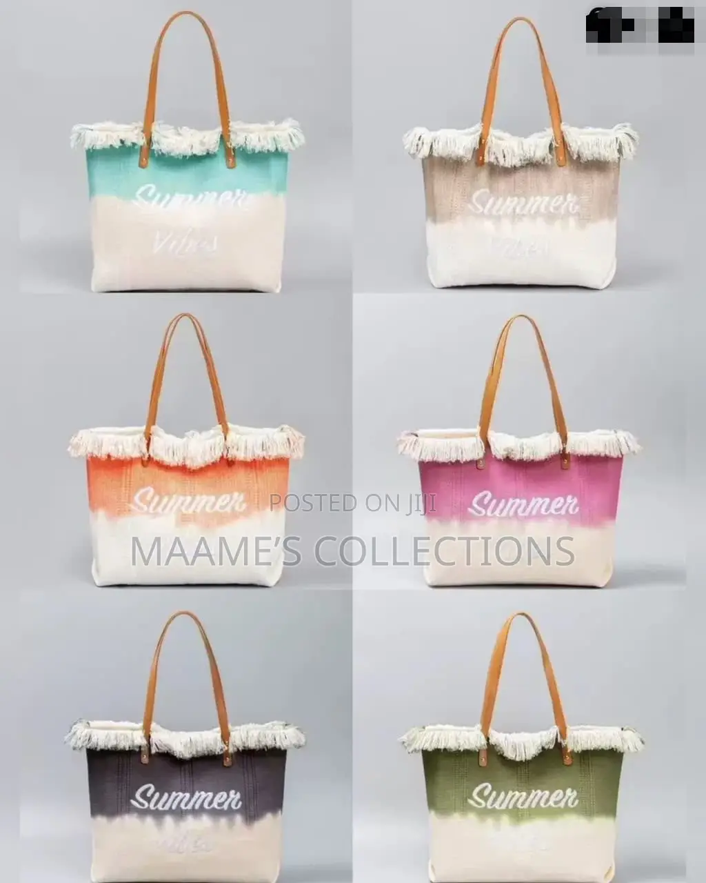 Summer Vibes Canvas Tote Handbag for Women