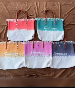 Summer Vibes Canvas Tote Handbag for Women
