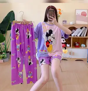 Cartoon Print Women’S Pyjamas / Sleepwear 3-Piece Set