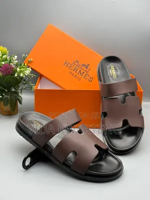 Hermes Coffee Brown Slippers