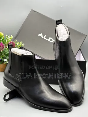 Executive Black Leather Boots From Aldo