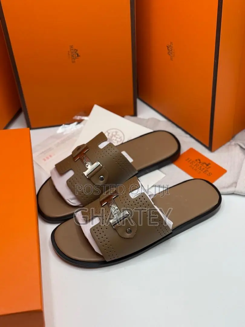 Premium Designer-Inspired Leather Slide Sandals – Effortless Luxury