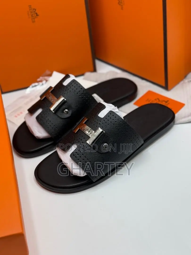 Premium Designer-Inspired Leather Slide Sandals – Effortless Luxury