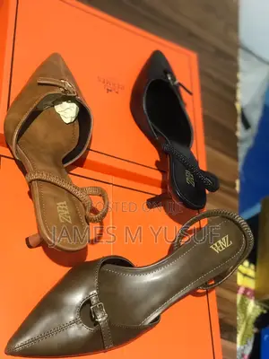 Original Zara Short Heel Cover Sandals