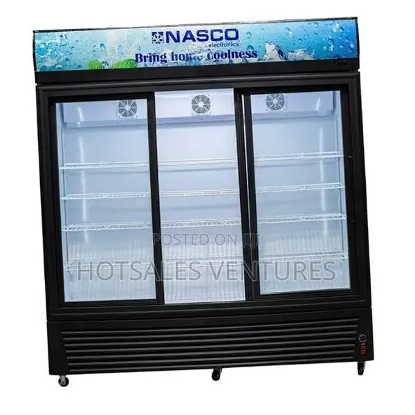 Available Nasco 1200 Litres 3 Door Display Fridge - Nas-fl1400-3dr