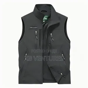 Men's Outdoor Vest Casual Stand Collar Windproof Multi-Pocket