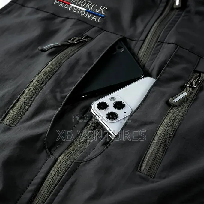 Men's Outdoor Vest Casual Stand Collar Windproof Multi-Pocket