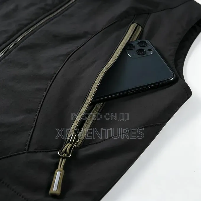 Men's Outdoor Vest Casual Stand Collar Windproof Multi-Pocket