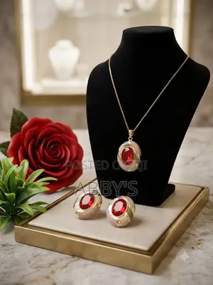 The Empress Ruby Set/Necklace With Earrings