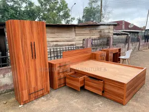 Luxury Bedroom Set ( Foreign Double Bed Storage + Wardrobe + Dresser )