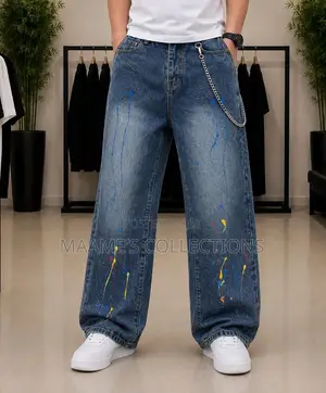 Denim Wide Leg Baggy Jeans