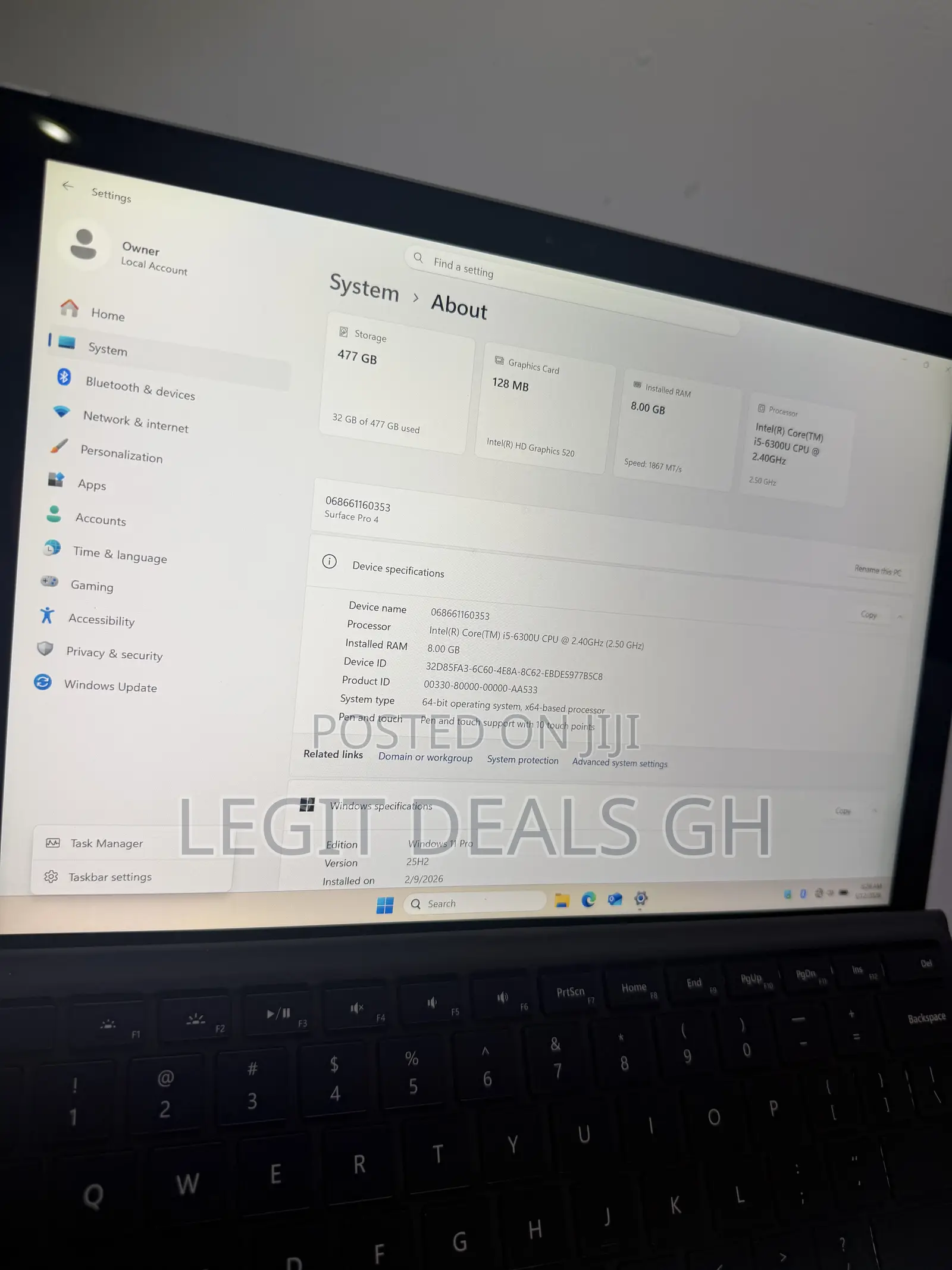 Laptop Microsoft Surface Pro 4 8GB Intel Core i5 SSD 512GB
