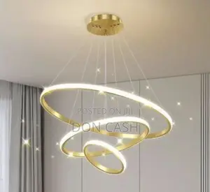 Luxury Gold 3 Ring Chandelier Ceiling Lamp