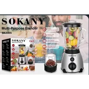 Sokany Multi-Purpose Electric Blender Grinder – 2-in-1, 1.5l, 400w