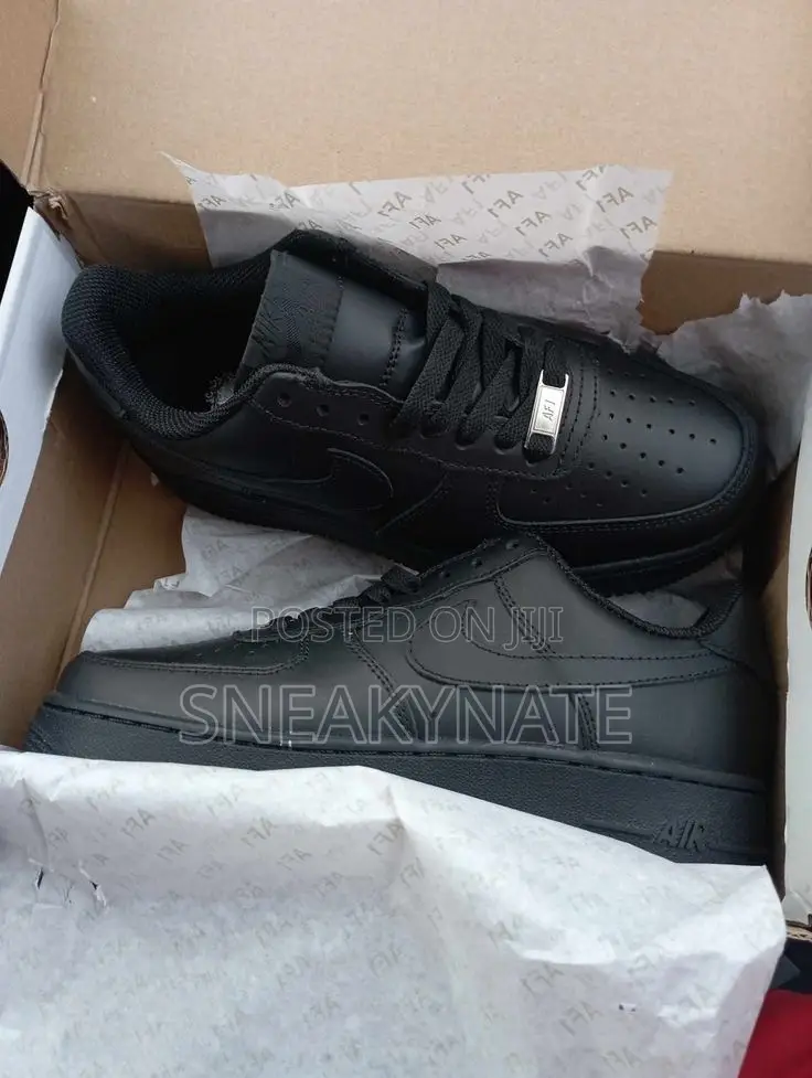 All Black Nike Airforce 1 Sneakers