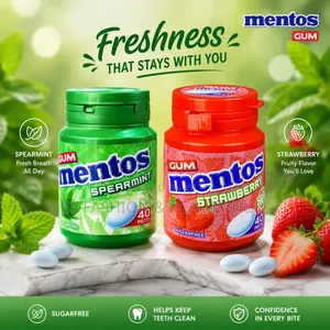 Mentos Spearmint and Strawberry Gum Sugar-Free