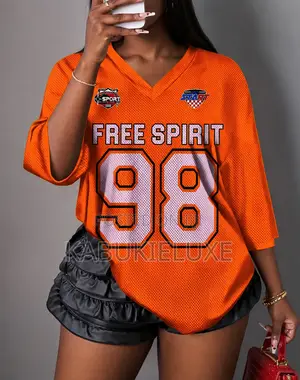 Orange Oversized Jersey Top
