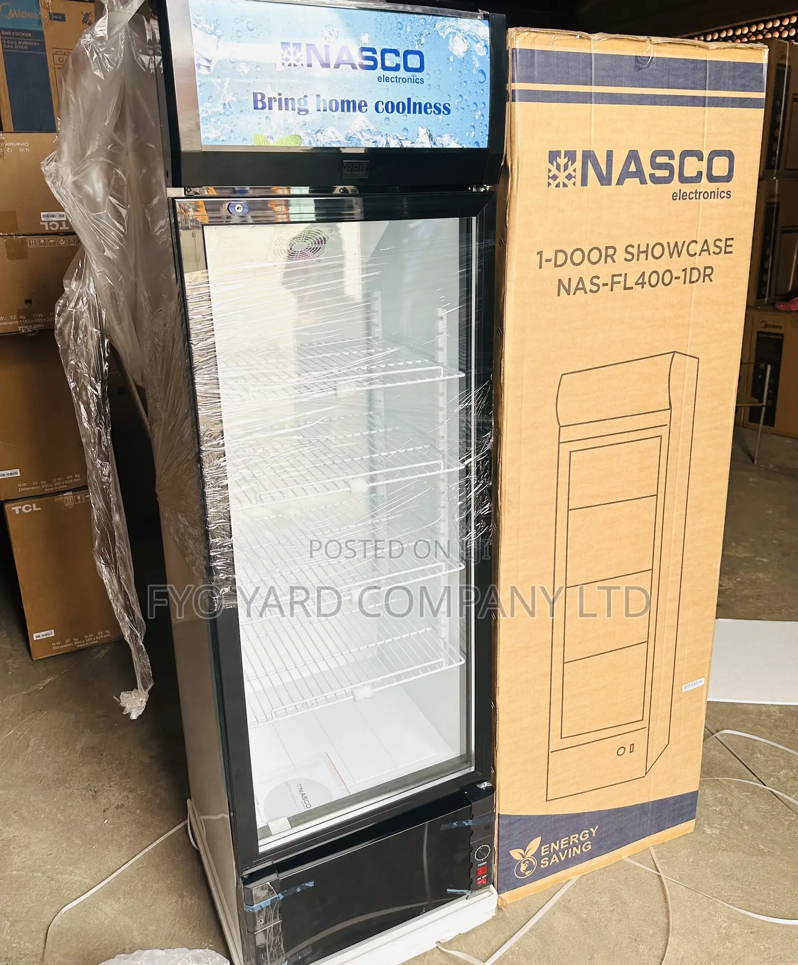Energy Efficient Nasco Glass Door 358liter Display Refrigerator
