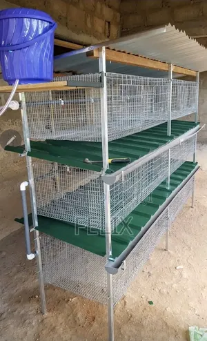 Galvanised 3 Tiers 12 Rooms Rabbit Cage Automatic Water