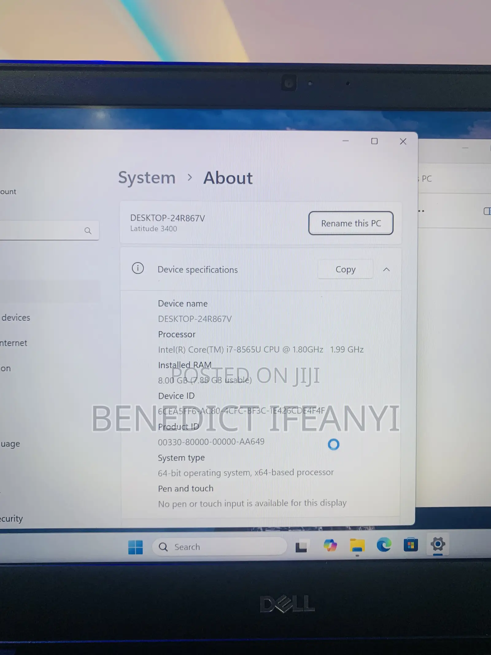 Laptop Dell Latitude 3400 8GB Intel Core i7 SSD 256GB