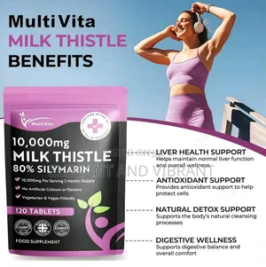 Milk Thistle 10,000mg - 120 Tablets High , 80% Silymarin 2 Months