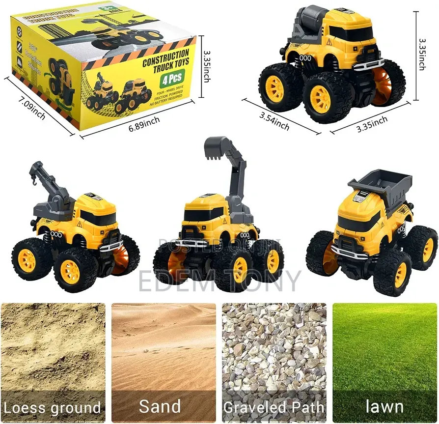 Construction Truck Toys - 4pcs