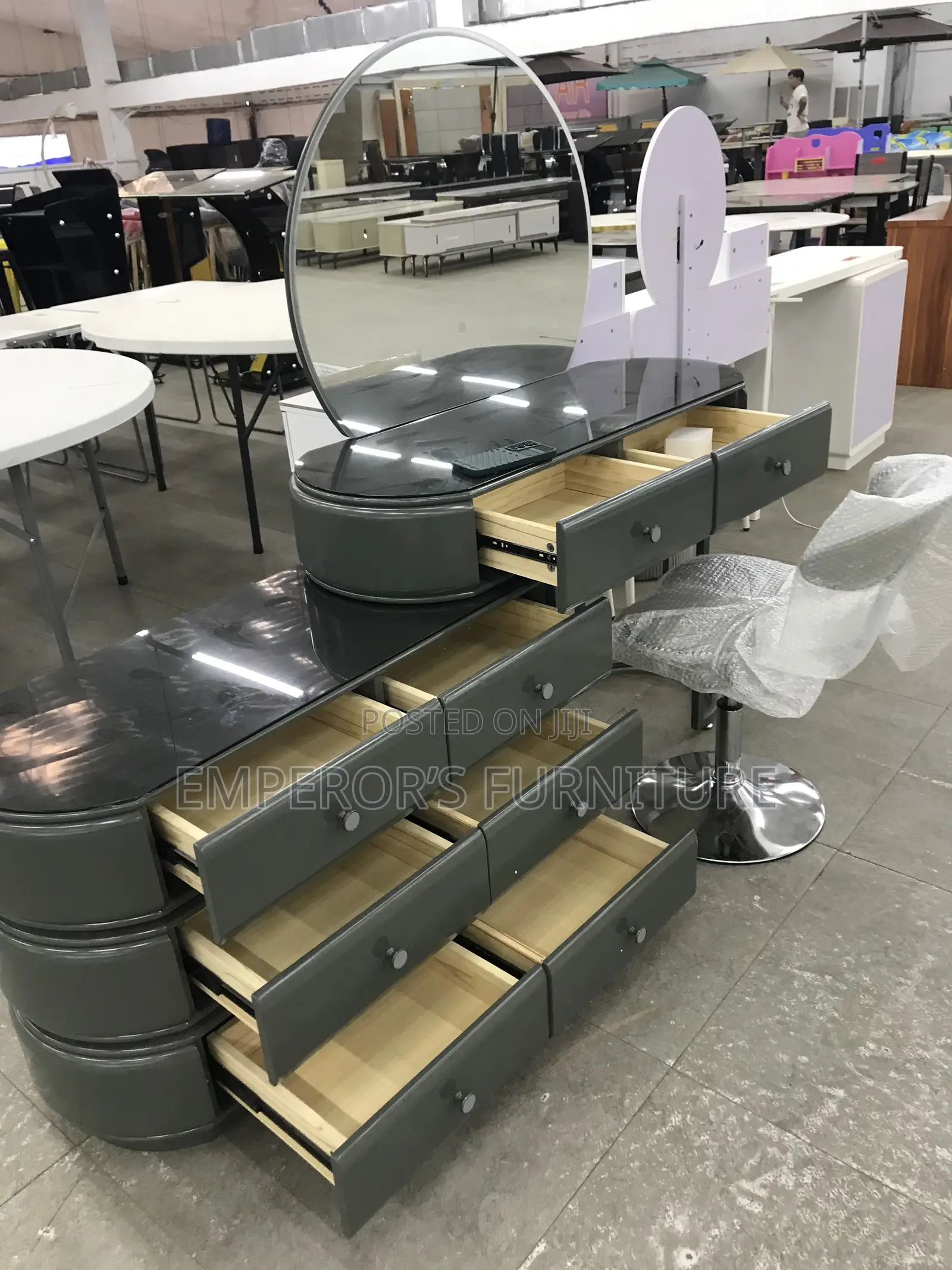 Glow Up Station: Imported Led Round Mirror Dressing Table