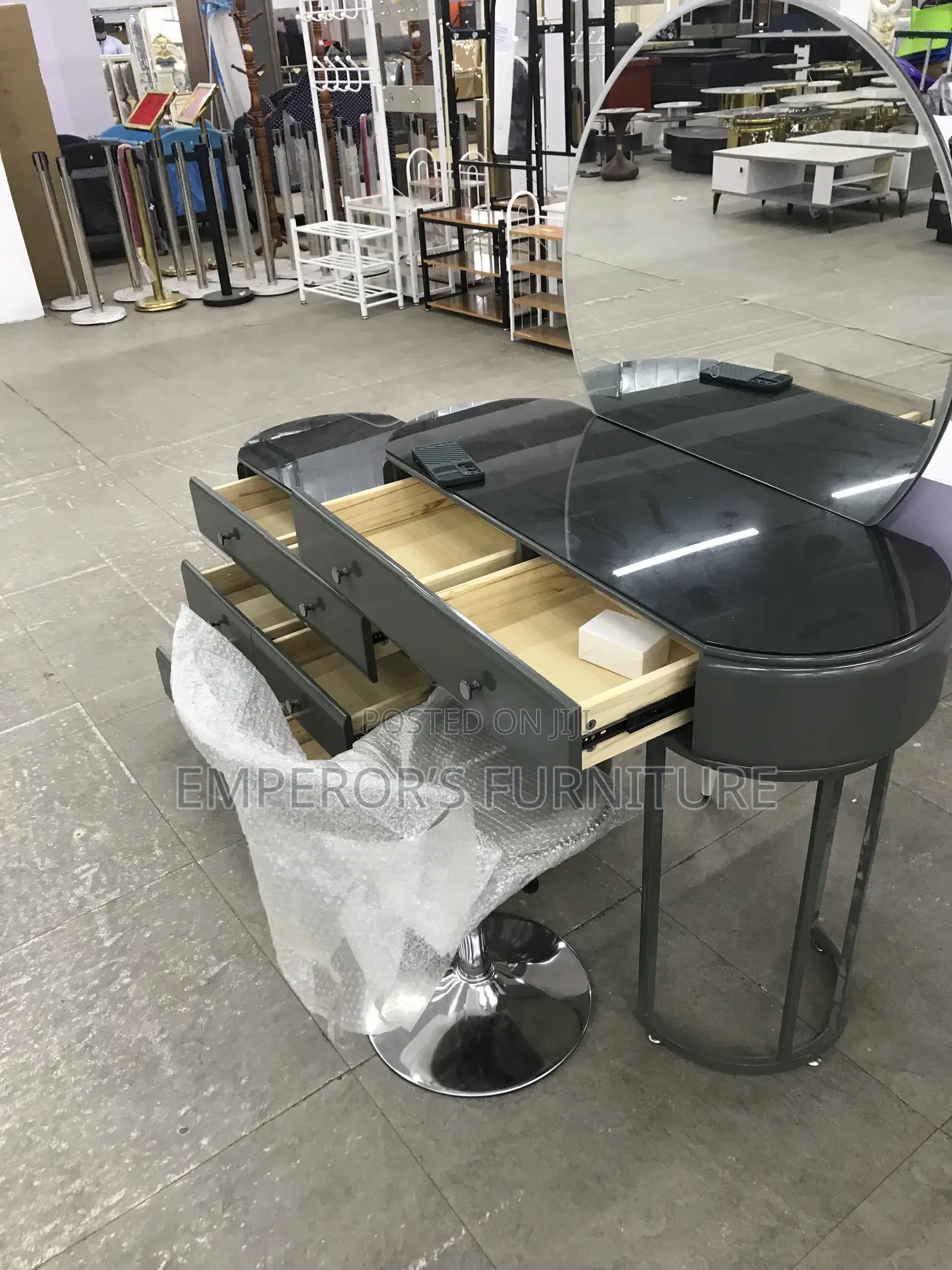 Glow Up Station: Imported Led Round Mirror Dressing Table