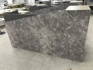 Prestige Grey Marble-Like Executive Reception Desk