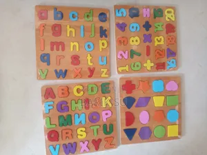 Wooden Alphabets, Numbers and Shapes for Sale 150