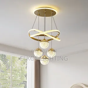 2 Ring Black Pendant Light 55w Nordic Minimalist Art Shade Chandelier