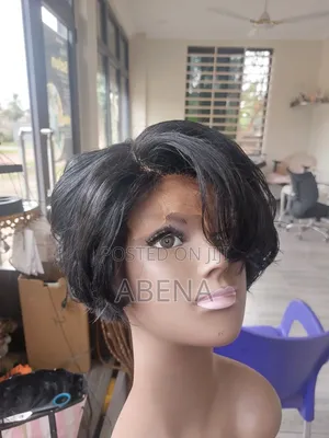Lace Front Wig Styled in a Pixie Cut.