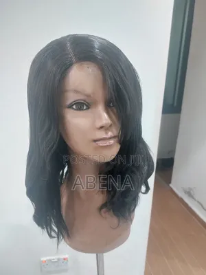 Wavy Black Lace Front Wig Styled With a Side Part
