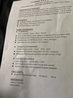 Sales Telemarketing CV