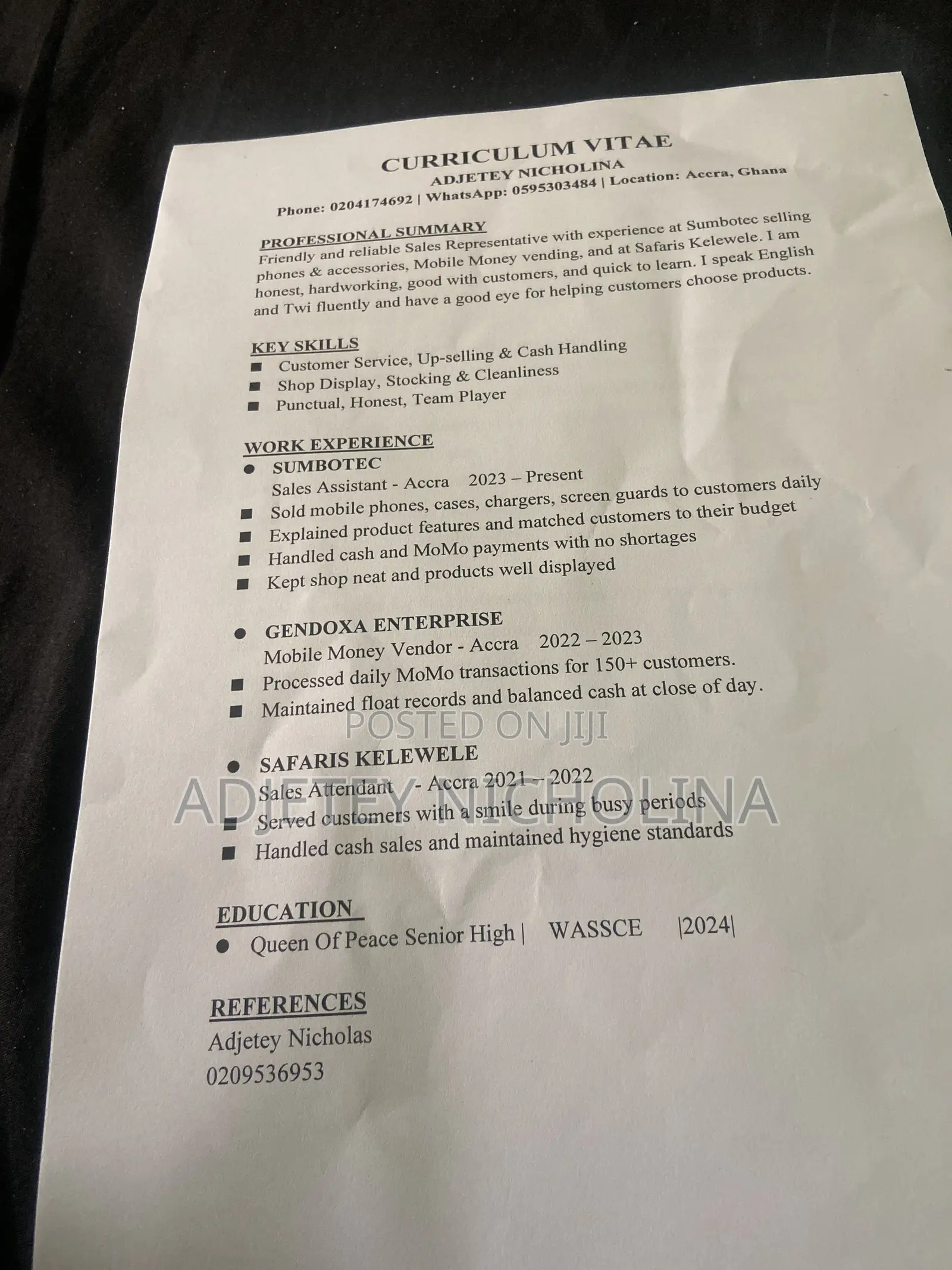 Sales Telemarketing CV